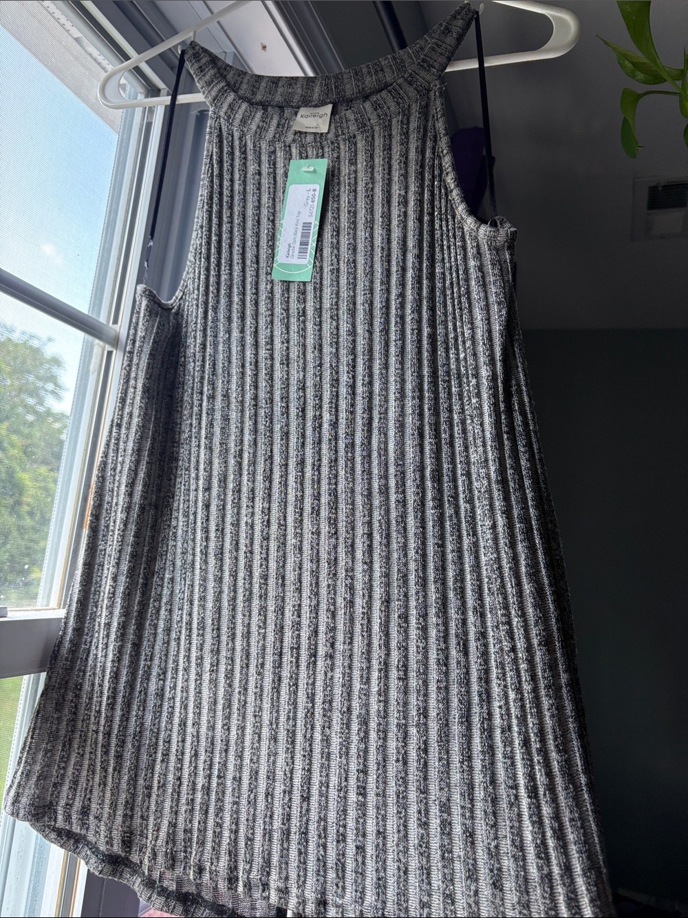 Kaleigh Open Back Ribbed Tank Top — Heather Gray